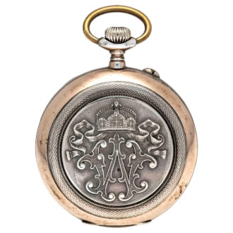 German silver partly gilt open faced pocket watch Circa 1913