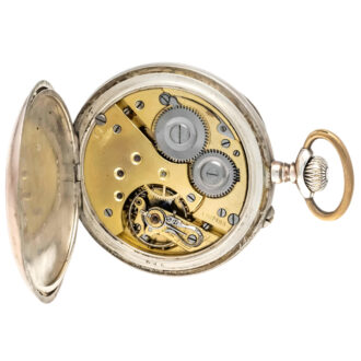 German silver partly gilt open faced pocket watch Circa 1913