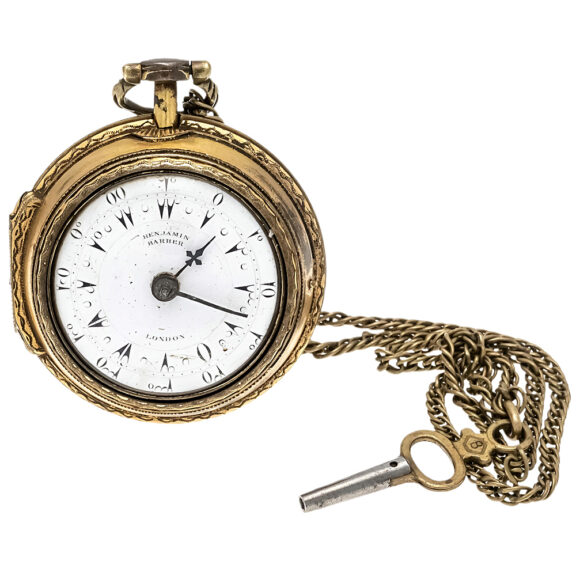 English gilt brass triple cased verge pocket watch Circa 1790 English gilt brass triple cased verge pocket watch Circa 1790