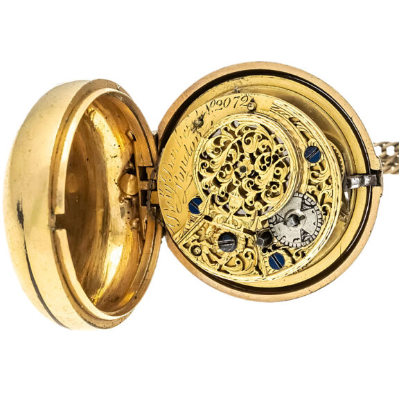 English gilt brass triple cased verge pocket watch Circa 1790 English gilt brass triple cased verge pocket watch Circa 1790