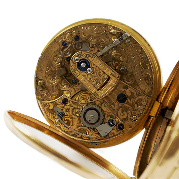 English 18K yellow gold open faced pocket watch Circa 1820 English 18K yellow gold open faced pocket watch Circa 1820