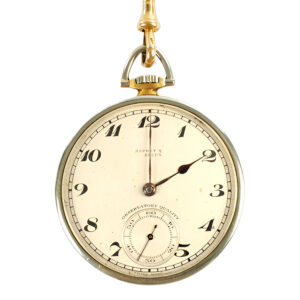 Swiss 18K two tone gold open faced pocket watch Circa 1900
