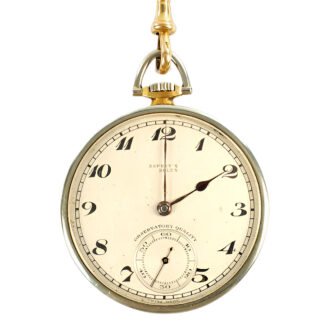 Swiss 18K two tone gold open faced pocket watch Circa 1900