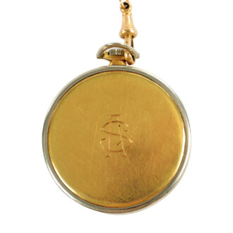 Swiss 18K two tone gold open faced pocket watch Circa 1900
