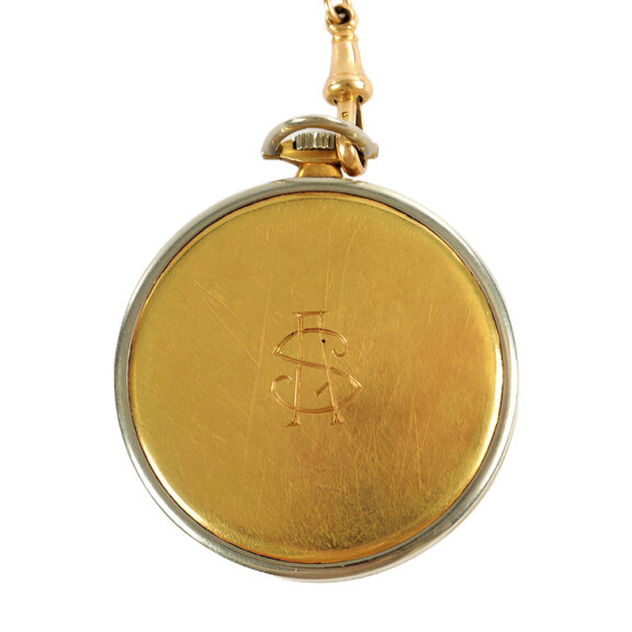 Swiss 18K two tone gold open faced pocket watch Circa 1900 Swiss 18K two tone gold open faced pocket watch Circa 1900