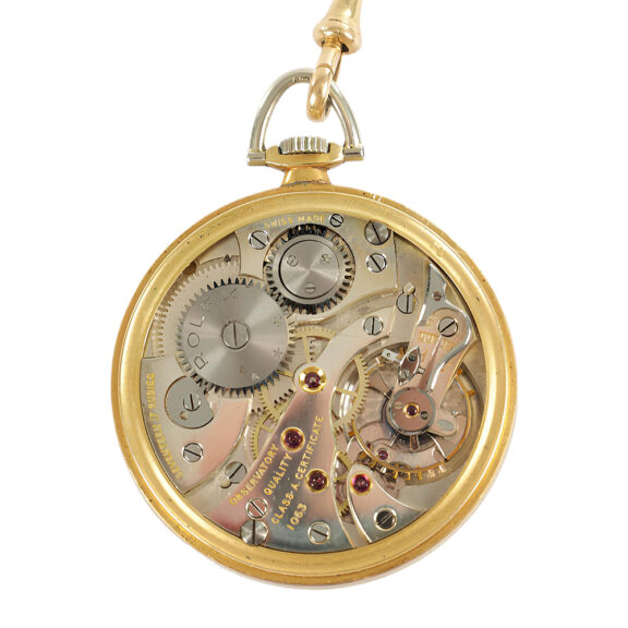 Swiss 18K two tone gold open faced pocket watch Circa 1900 Swiss 18K two tone gold open faced pocket watch Circa 1900