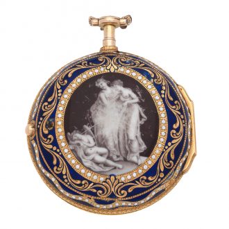 Fine English 18K gold and enamel verge pocket watch Circa 1776