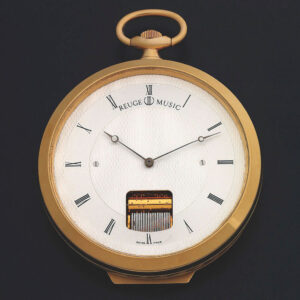 Swiss lever watch with visible built in music box Circa 2000