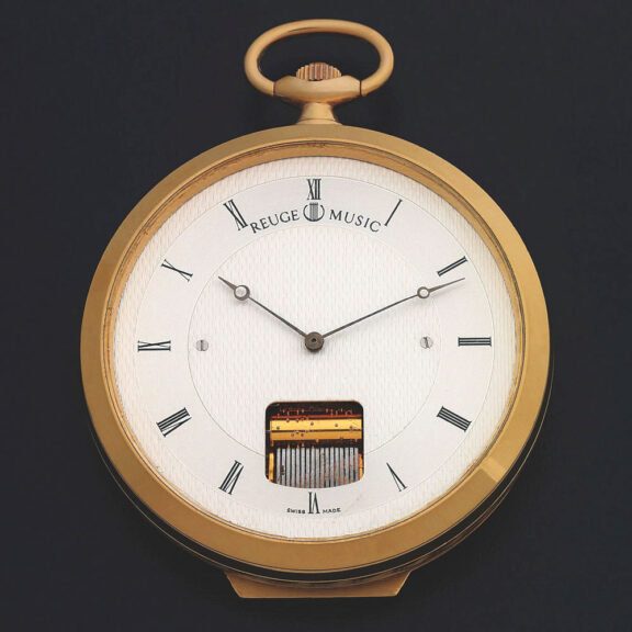 Swiss lever watch with visible built in music box Circa 2000