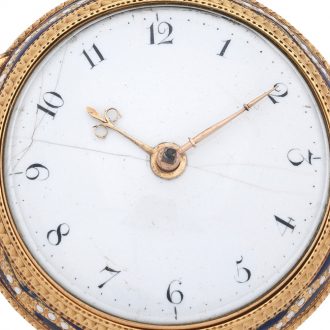 Fine English 18K gold and enamel verge pocket watch Circa 1776 Fine English 18K gold and enamel verge pocket watch Circa 1776