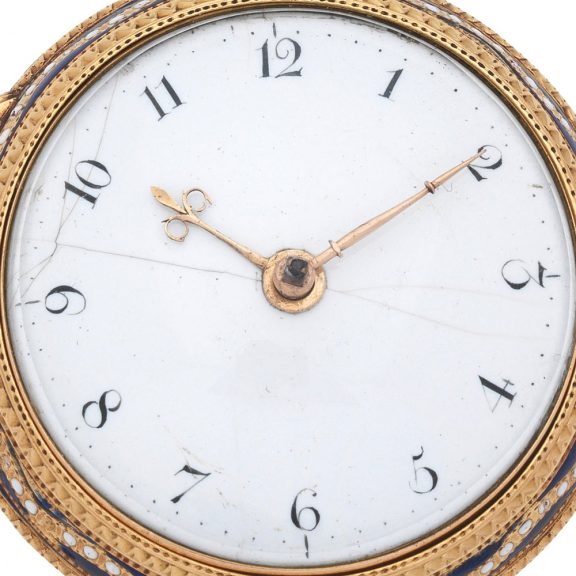 Fine English 18K gold and enamel verge pocket watch Circa 1776 Fine English 18K gold and enamel verge pocket watch Circa 1776