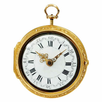 English 22k gold pair-cased verge repoussé watch Circa 1700