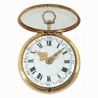 English 22k gold pair-cased verge repoussé watch Circa 1700