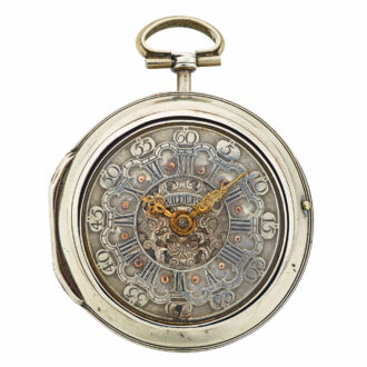 English pair cased verge watch with champlevé dial Circa 1780