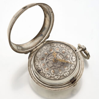 English pair cased verge watch with champlevé dial Circa 1780 English pair cased verge watch with champlevé dial Circa 1780