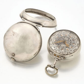 English pair cased verge watch with champlevé dial Circa 1780 English pair cased verge watch with champlevé dial Circa 1780