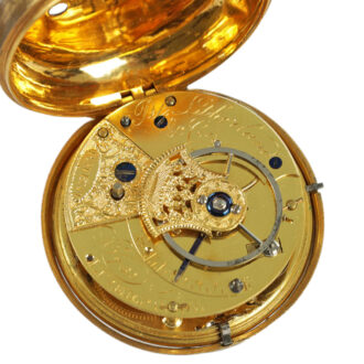 English gilt pair cased rack lever pocket watch Circa 1795