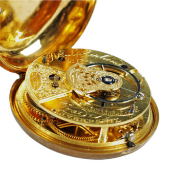 English gilt pair cased rack lever pocket watch Circa 1795