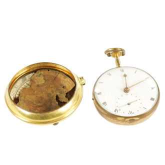 English gilt pair cased rack lever pocket watch Circa 1795