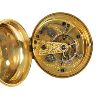 English 18K yellow gold open faced pocket watch Circa 1830