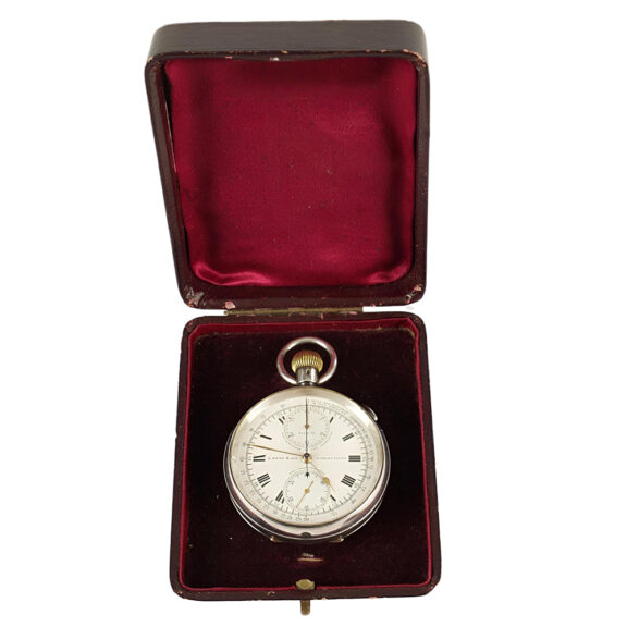 Swiss/English silver open faced chronograph watch Circa 1902 Swiss/English silver open faced chronograph watch Circa 1902
