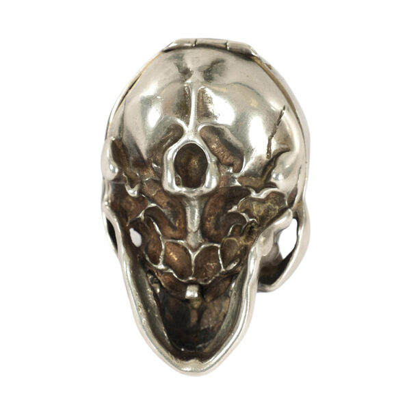 French silver skull form memento mori watch Circa 1780 French silver skull form memento mori watch Circa 1780