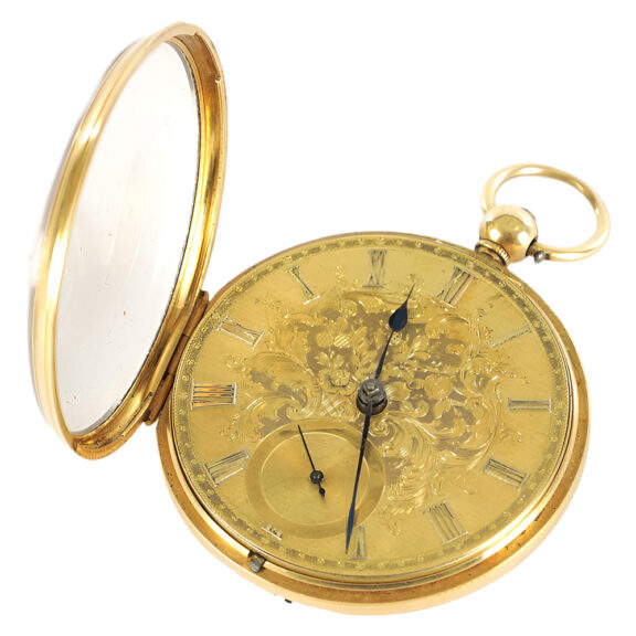 English 18K yellow gold open faced pocket watch Circa 1830 English 18K yellow gold open faced pocket watch Circa 1830
