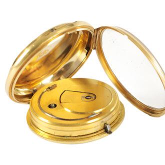 English 18K yellow gold open faced pocket watch Circa 1830