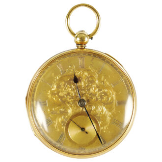 English 18K yellow gold open faced pocket watch Circa 1830