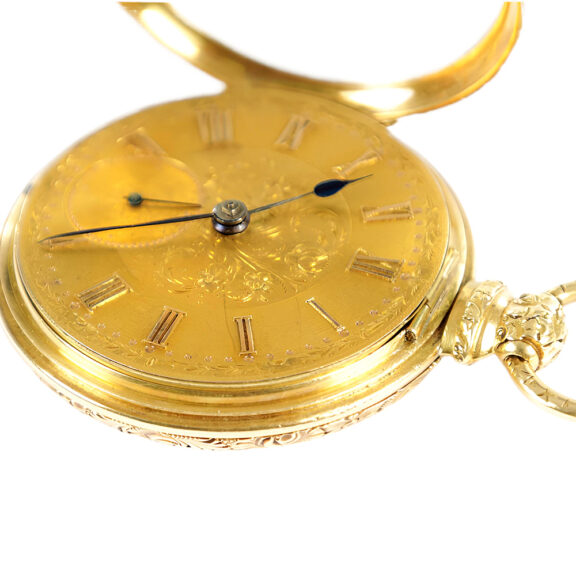 English 18K yellow gold open faced pocket watch Circa 1830 English 18K yellow gold open faced pocket watch Circa 1830