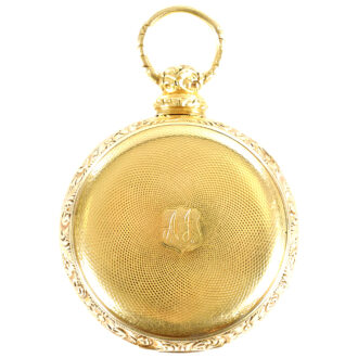 English 18K yellow gold open faced pocket watch Circa 1830