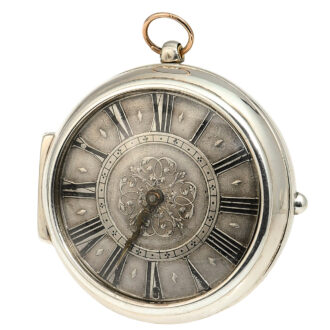 Dutch silver one-handed pair-cased pocket watch Circa 1650