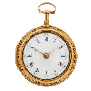 English quarter repeater in 22k gold pair cases Circa 1725