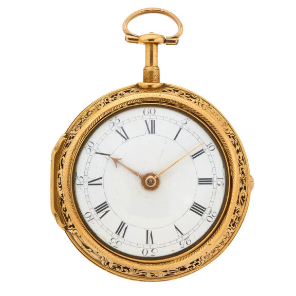 English quarter repeater in 22k gold pair cases Circa 1725 English quarter repeater in 22k gold pair cases Circa 1725
