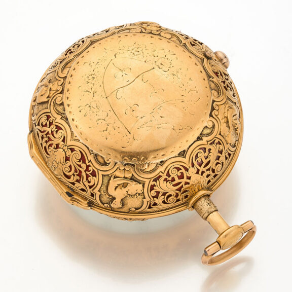 English quarter repeater in 22k gold pair cases Circa 1725 English quarter repeater in 22k gold pair cases Circa 1725