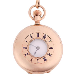 American 14K gold half hunter lever pocket watch Circa 1880