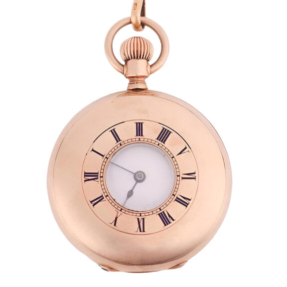 American 14K gold half hunter lever pocket watch Circa 1880 American 14K gold half hunter lever pocket watch Circa 1880