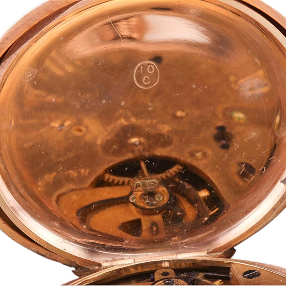American 14K gold half hunter lever pocket watch Circa 1880 American 14K gold half hunter lever pocket watch Circa 1880
