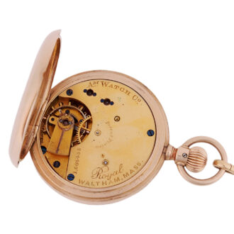 American 14K gold half hunter lever pocket watch Circa 1880