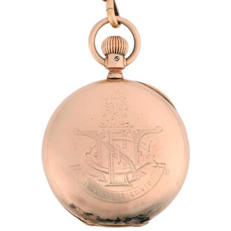 American 14K gold half hunter lever pocket watch Circa 1880