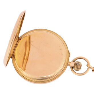 English gold open faced pocket watch with ensemble Circa 1912