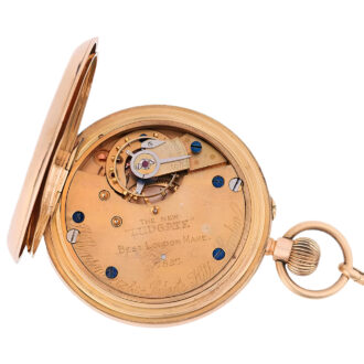 English gold open faced pocket watch with ensemble Circa 1912