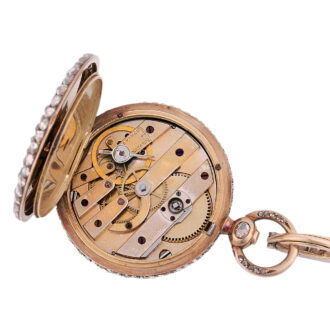 English gold and diamond set lady's pendant watch Circa 1865