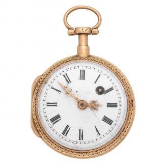 French 18 carat gold verge watch with erotic scene Circa 1775 French 18 carat gold verge watch with erotic scene Circa 1775