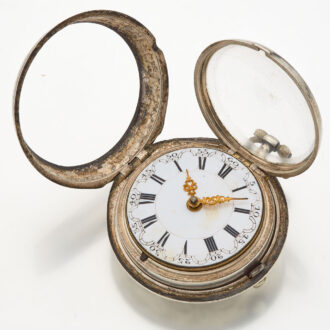 English silver verge watch in plain silver pair cases Circa 1775 English silver verge watch in plain silver pair cases Circa 1775