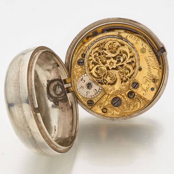 English silver verge watch in plain silver pair cases Circa 1775 English silver verge watch in plain silver pair cases Circa 1775
