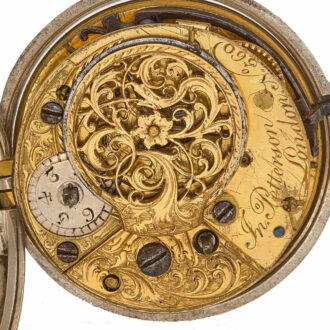English silver verge watch in plain silver pair cases Circa 1775 English silver verge watch in plain silver pair cases Circa 1775