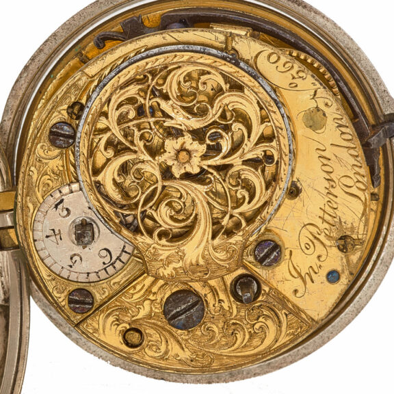 English silver verge watch in plain silver pair cases Circa 1775 English silver verge watch in plain silver pair cases Circa 1775