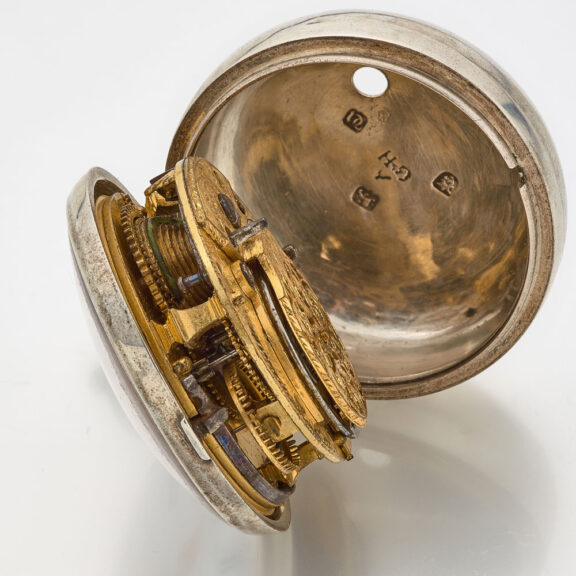 English silver verge watch in plain silver pair cases Circa 1775 English silver verge watch in plain silver pair cases Circa 1775