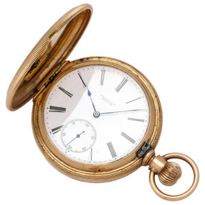 American 18K yellow gold full hunter pocket watch Circa 1900